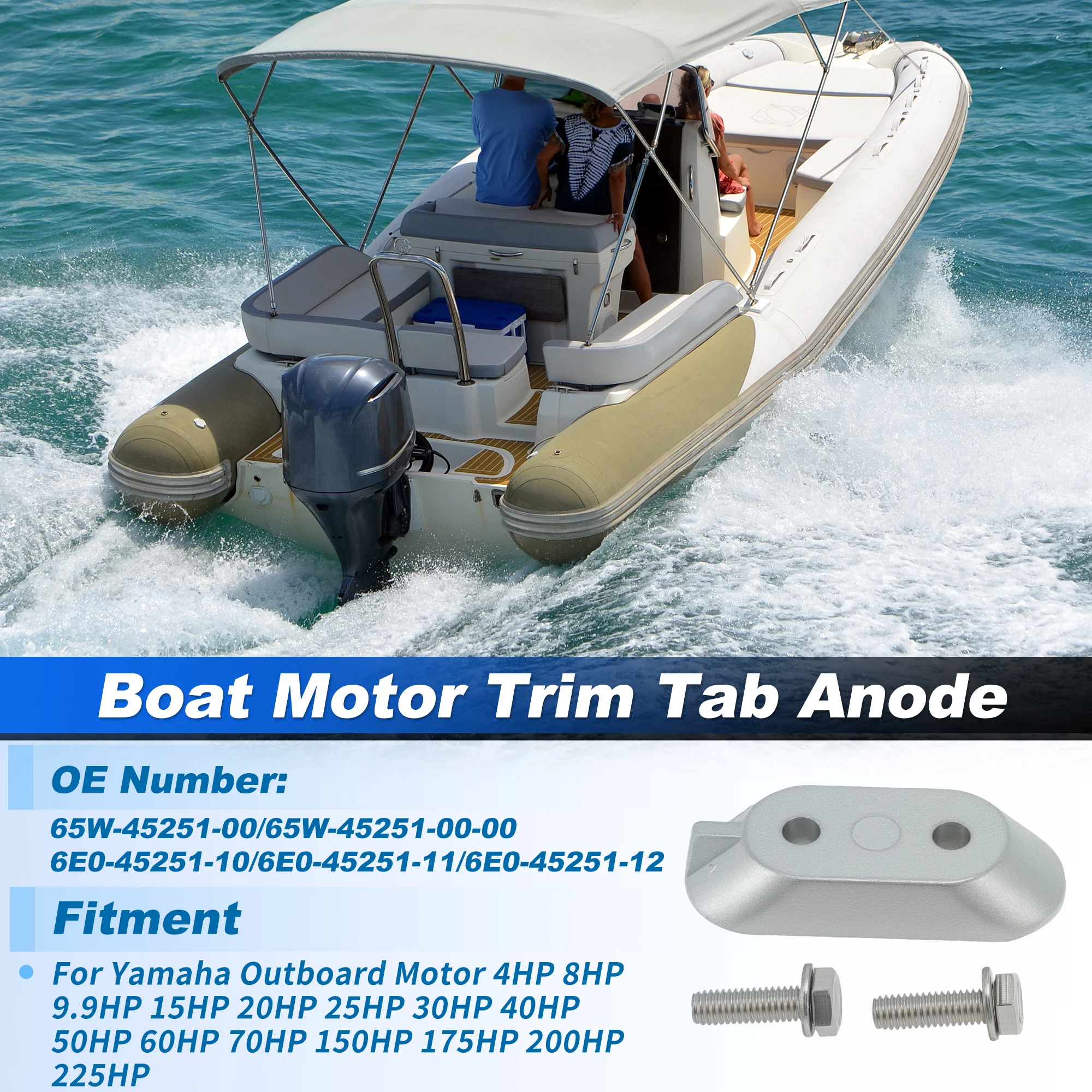 UXCELL Zinc Trim Tab Anode For Yamaha Outboard Motor 4HP-225HP, 65W-45251-00-00
UXCELL Zinc Trim Tab Anode For Yamaha Outboard Motor 4HP-225HP, 65W-45251-00-00