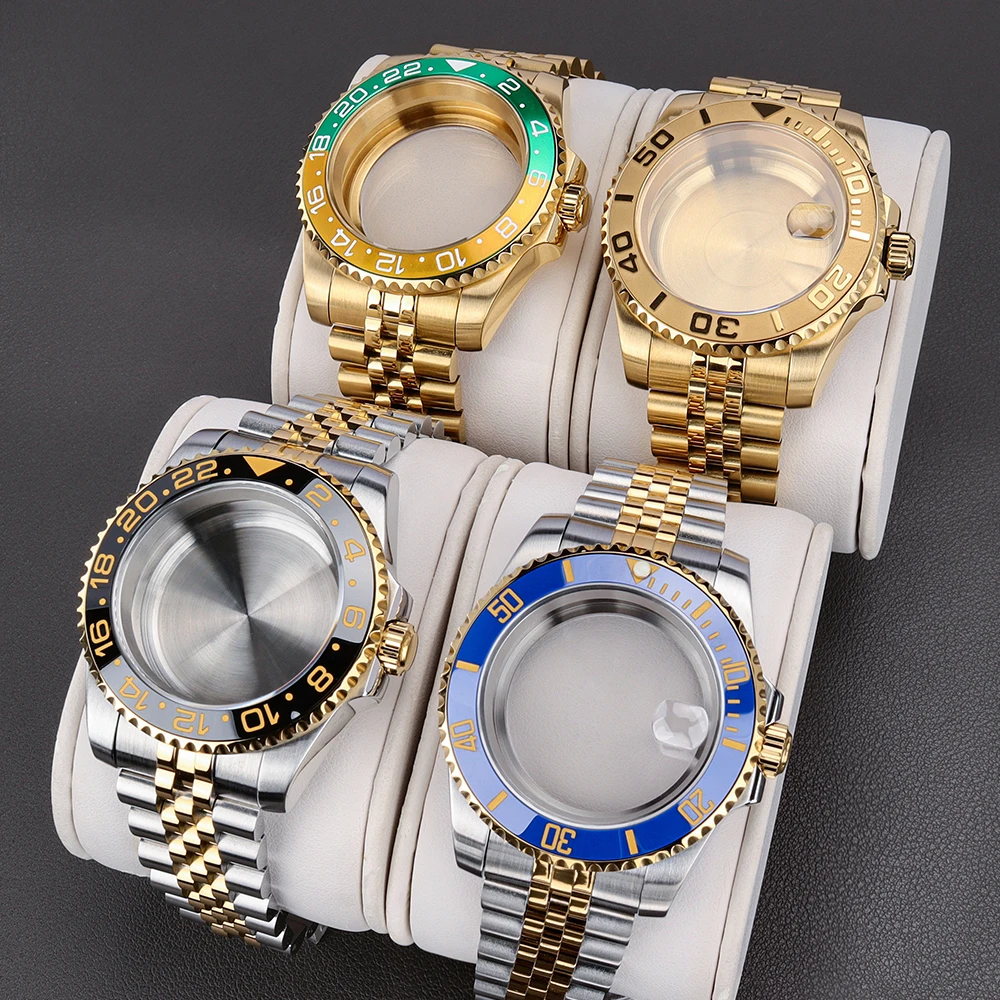 40mm Diver Watch Case SUB/GMT For NH35 NH36 NH34 NH38 8215 ETA 2824 Movement Sapphire Glass 120-Click Bezel with Jubile Bracelet
40mm Diver Watch Case SUB/GMT For NH35 NH36 NH34 NH38 8215 ETA 2824 Movement Sapphire Glass 120-Click Bezel with Jubile Bracelet