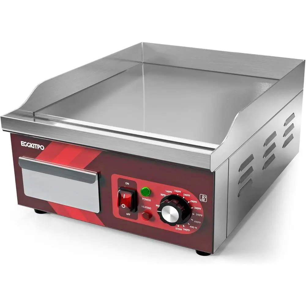 14 Commercial Non-Stick Electric Griddle, 120V 1800W, Adjustable Temp 90-575℉, Stainless Steel, Ideal for Home or Restaurant
14 Commercial Non-Stick Electric Griddle, 120V 1800W, Adjustable Temp 90-575℉, Stainless Steel, Ideal for Home or Restaurant