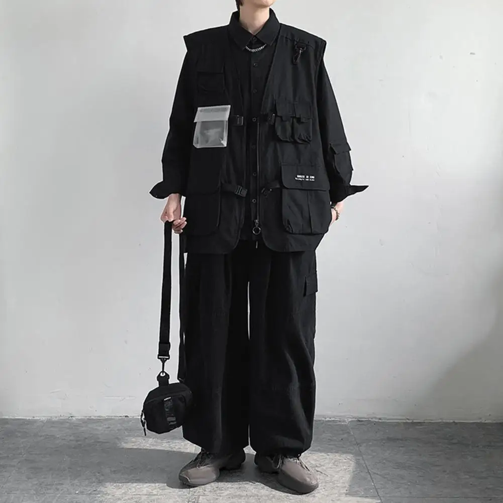 Men Cargo Waistcoat No Collar Sleeveless Solid Color Loose Fit Vest Coat Multi Pockets Design Solid Color Thin Sport Waistcoat
Men Cargo Waistcoat No Collar Sleeveless Solid Color Loose Fit Vest Coat Multi Pockets Design Solid Color Thin Sport Waistcoat