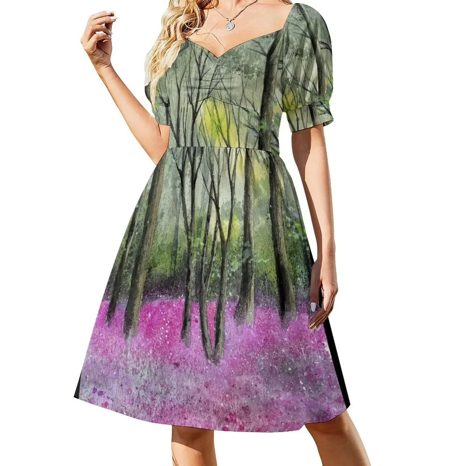 Spring forest with tall trees and a bluebell glade Short-Sleeved Dress dresses ladies 2025 summer Clothing female Dress
Spring forest with tall trees and a bluebell glade Short-Sleeved Dress dresses ladies 2025 summer Clothing female Dress