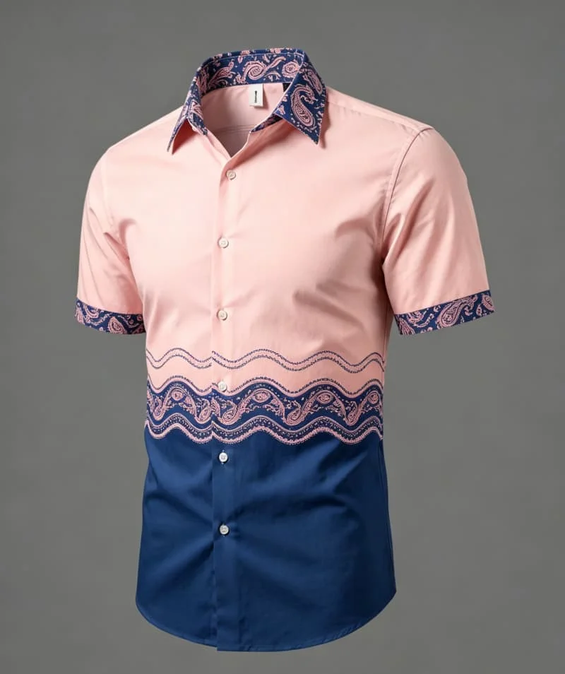 Men's Paisley Splicing two-color Vacation shirt, Suitable For Vacation travel, Outdoor activities, And Dreamy Vacation Style
Men's Paisley Splicing two-color Vacation shirt, Suitable For Vacation travel, Outdoor activities, And Dreamy Vacation Style