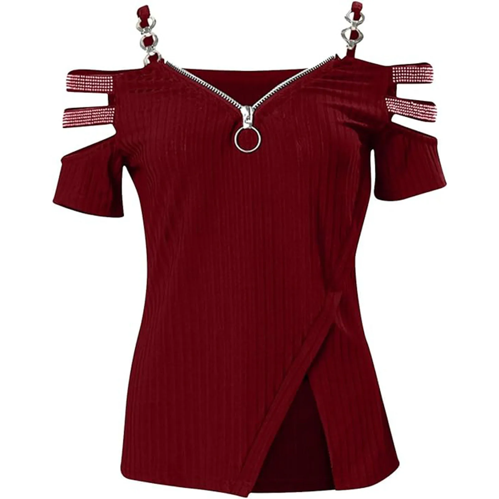 Women Summer Cold Shoulder Tops Breathable Slim Fit T-shirt Suitable for Friends Gathering Wear
Women Summer Cold Shoulder Tops Breathable Slim Fit T-shirt Suitable for Friends Gathering Wear