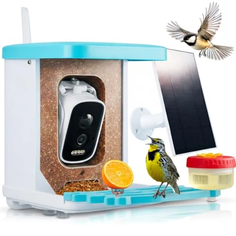 AI Smart Bird Feeder with Camera for Outdoor Use ABS Plastic Body Black Finish Solar Powered 2.5K Video 10 000+ Species ID 50m
AI Smart Bird Feeder with Camera for Outdoor Use ABS Plastic Body Black Finish Solar Powered 2.5K Video 10 000+ Species ID 50m