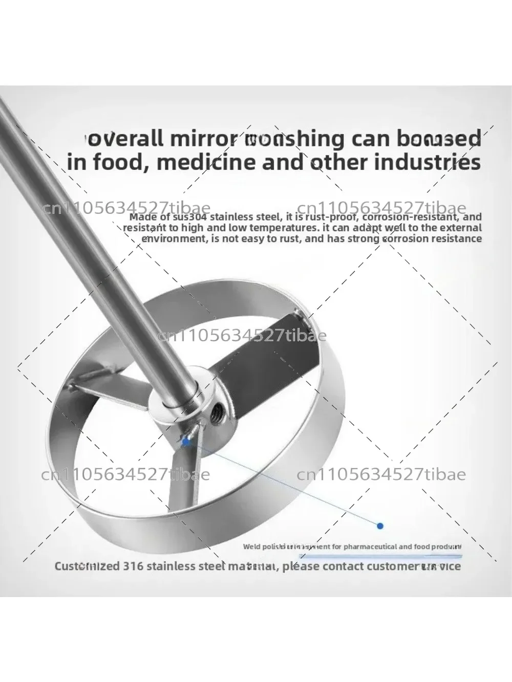 304 Stainless Steel Three Blade Turbine Impeller Lab Mixer Agitator
304 Stainless Steel Three Blade Turbine Impeller Lab Mixer Agitator