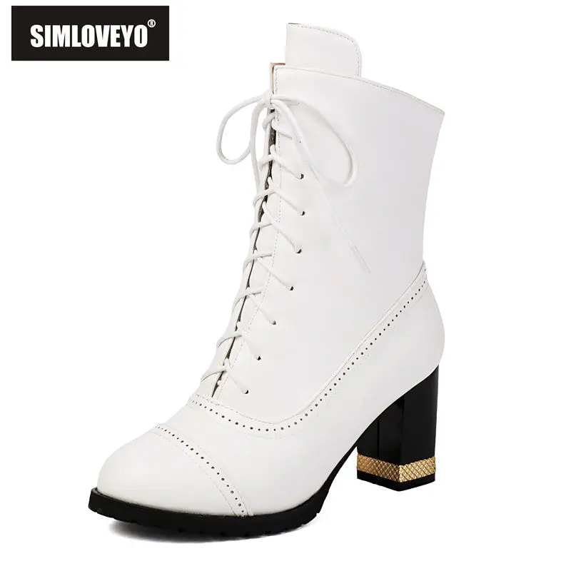 SIMLOVEYO2025 Design Hot Women Ankle Boots Round Toe Block Heels 7cm Lace Up Multi Color Large Size 42 43 Trendy Dating Bota
SIMLOVEYO2025 Design Hot Women Ankle Boots Round Toe Block Heels 7cm Lace Up Multi Color Large Size 42 43 Trendy Dating Bota