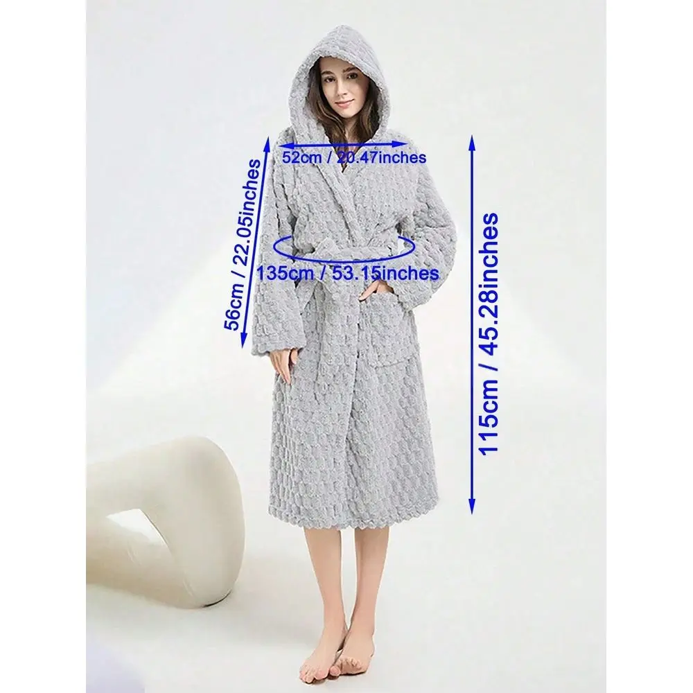 Womens Autumn Winter Bathrobe, Thick Long Cloud Plaid Coral Fleece Robe, Hooded Couples Sleepwear, SkinFriendly Soft Super Abso
Womens Autumn Winter Bathrobe, Thick Long Cloud Plaid Coral Fleece Robe, Hooded Couples Sleepwear, SkinFriendly Soft Super Abso