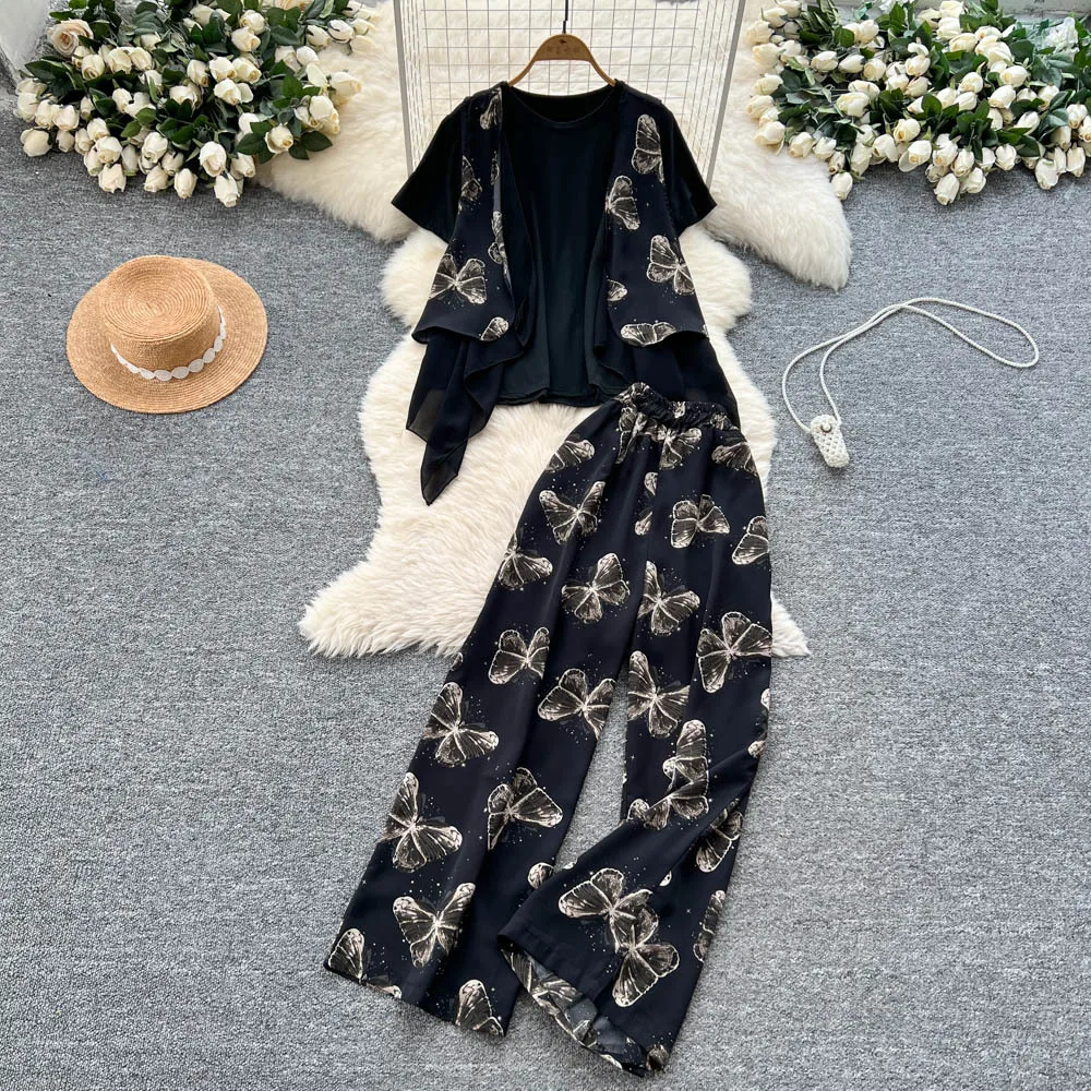 Pant Set Women Two Piece Sets Matching Sets Short Sleeve Print Floral Casual Tops Wide Leg Long Pants High Waist Y2k Streetwear
Pant Set Women Two Piece Sets Matching Sets Short Sleeve Print Floral Casual Tops Wide Leg Long Pants High Waist Y2k Streetwear