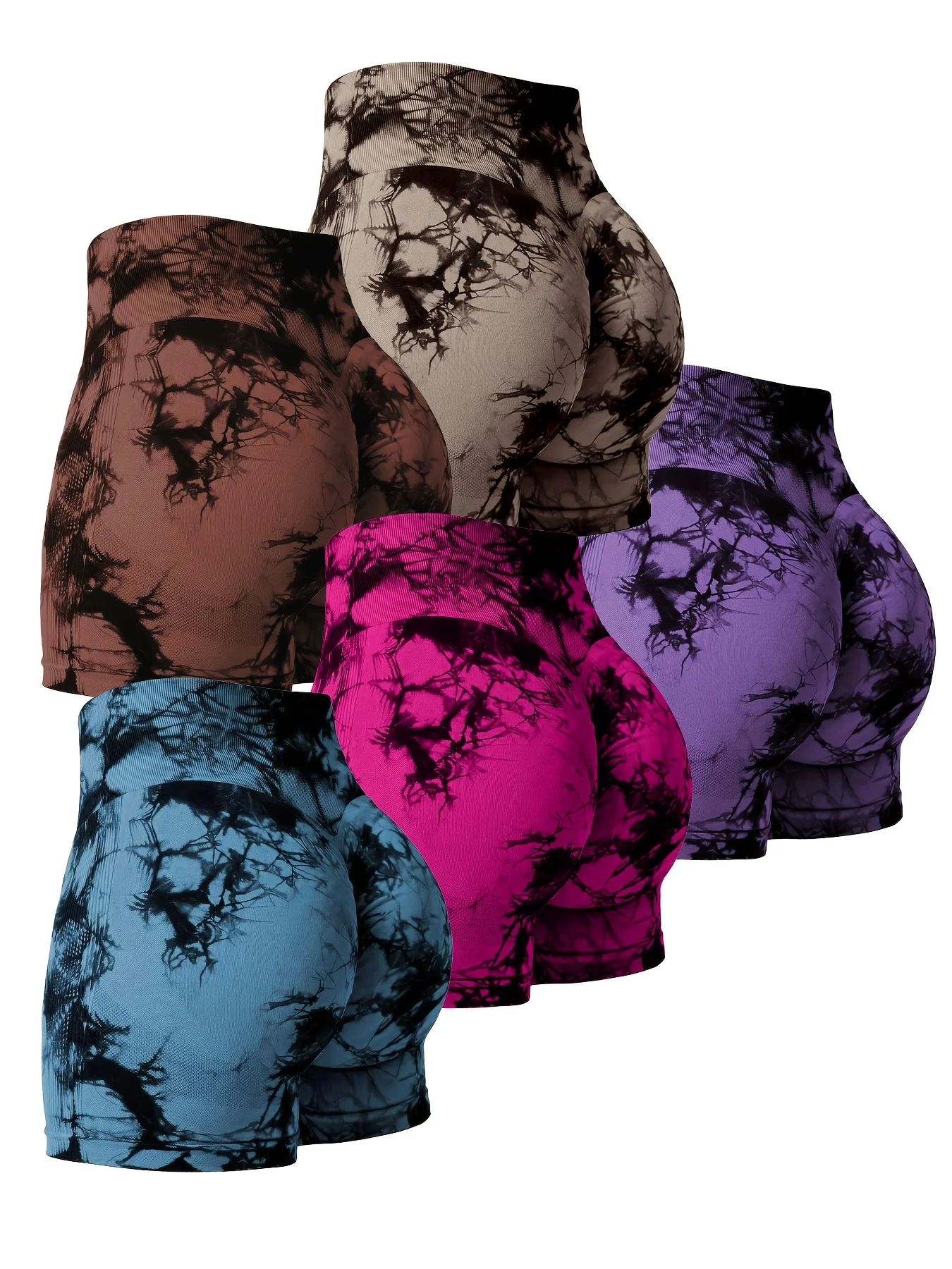 5-Pack 5-Colors Ink Wash Tie-Dye High Waist Fitness Shorts for Women, Seamless Stretchy Butt-Lifting Sports Shorts, Yoga Trainin
5-Pack 5-Colors Ink Wash Tie-Dye High Waist Fitness Shorts for Women, Seamless Stretchy Butt-Lifting Sports Shorts, Yoga Trainin