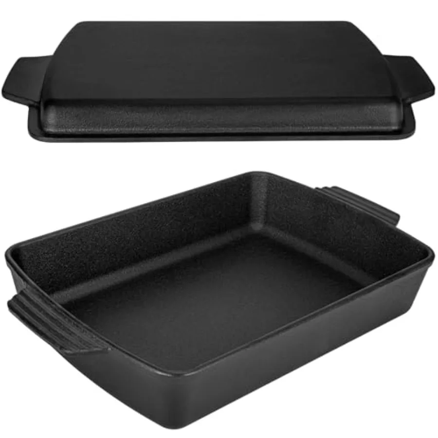 2-in-1 Cast Iron Dutch Oven 9x13 Inch Square Cast Iron Baking Pan with Skillet Lid 4.4 Qt Baking Dish and 1.9 Qt Lid Set for Br
2-in-1 Cast Iron Dutch Oven 9x13 Inch Square Cast Iron Baking Pan with Skillet Lid 4.4 Qt Baking Dish and 1.9 Qt Lid Set for Br