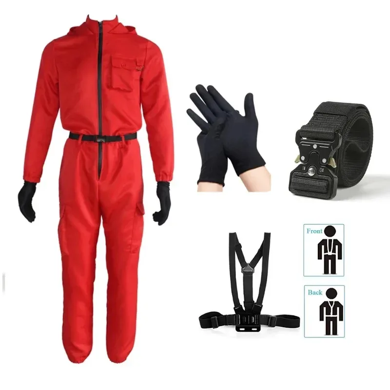 South Korean Movie Villain Red Jumpsuit Cosplay Costume Bodysuit Mask Strap Belt Accessories Full Set Halloween Carnival Clothes
South Korean Movie Villain Red Jumpsuit Cosplay Costume Bodysuit Mask Strap Belt Accessories Full Set Halloween Carnival Clothes