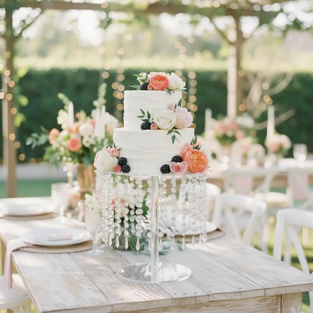 Transparent Acrylic Cake Display Rack Reusable Round Cake Display Stand with Crystal Tassel Dessert Display Stand Filming Props
Transparent Acrylic Cake Display Rack Reusable Round Cake Display Stand with Crystal Tassel Dessert Display Stand Filming Props
