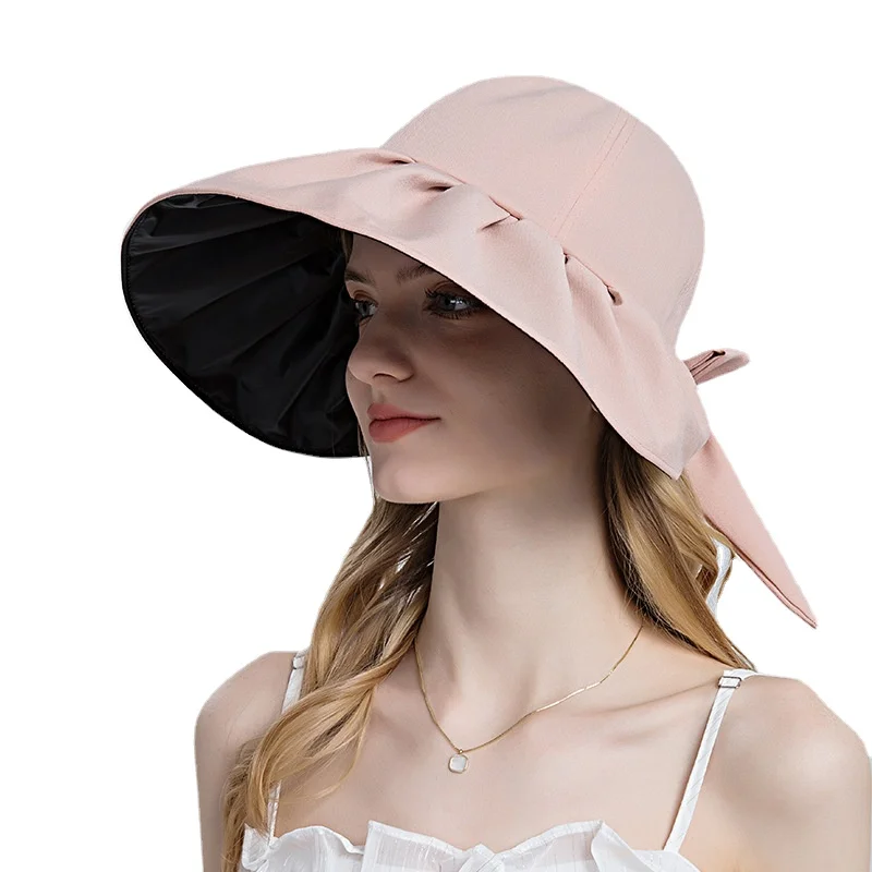 Women's Visor Hats Vinyl Sunscreen Fisherman Hat Outdoor Basin Hat Ladies Face Protection Bucket Hat Bow Tie Foldable Beach Cap
Women's Visor Hats Vinyl Sunscreen Fisherman Hat Outdoor Basin Hat Ladies Face Protection Bucket Hat Bow Tie Foldable Beach Cap