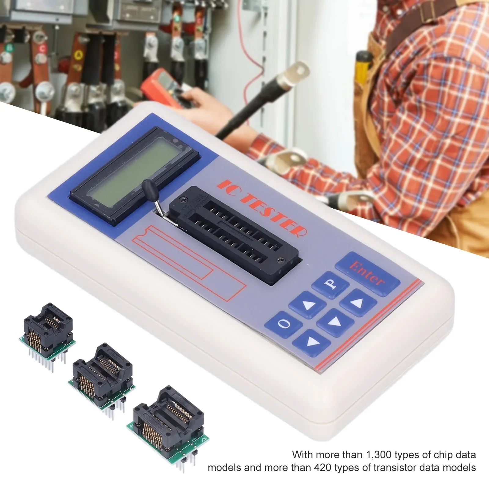Integrated Circuit Tester, IC Transistor Capacitor Tester, Diode Checker Detector, with 5V 3.3V AUTO Mode,B GSY