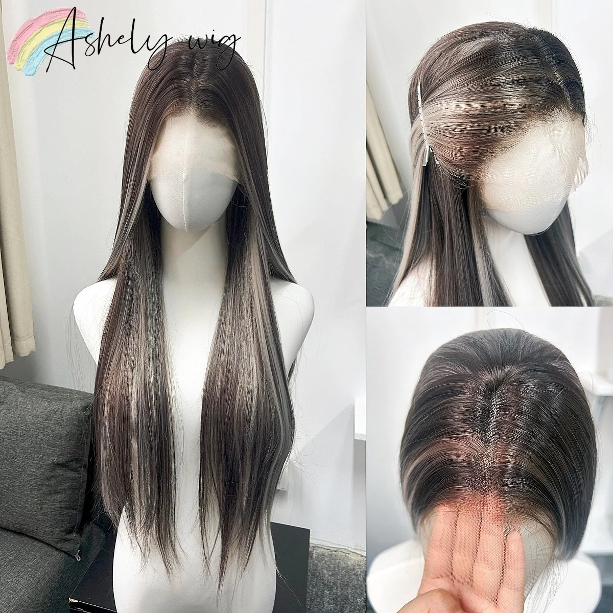Asheky Gray Highlight Wig for Women 28inch Straight Wigs High Temperature Fibers Synthetic Lace Wig Free Part Wigs for Cosplay
Asheky Gray Highlight Wig for Women 28inch Straight Wigs High Temperature Fibers Synthetic Lace Wig Free Part Wigs for Cosplay