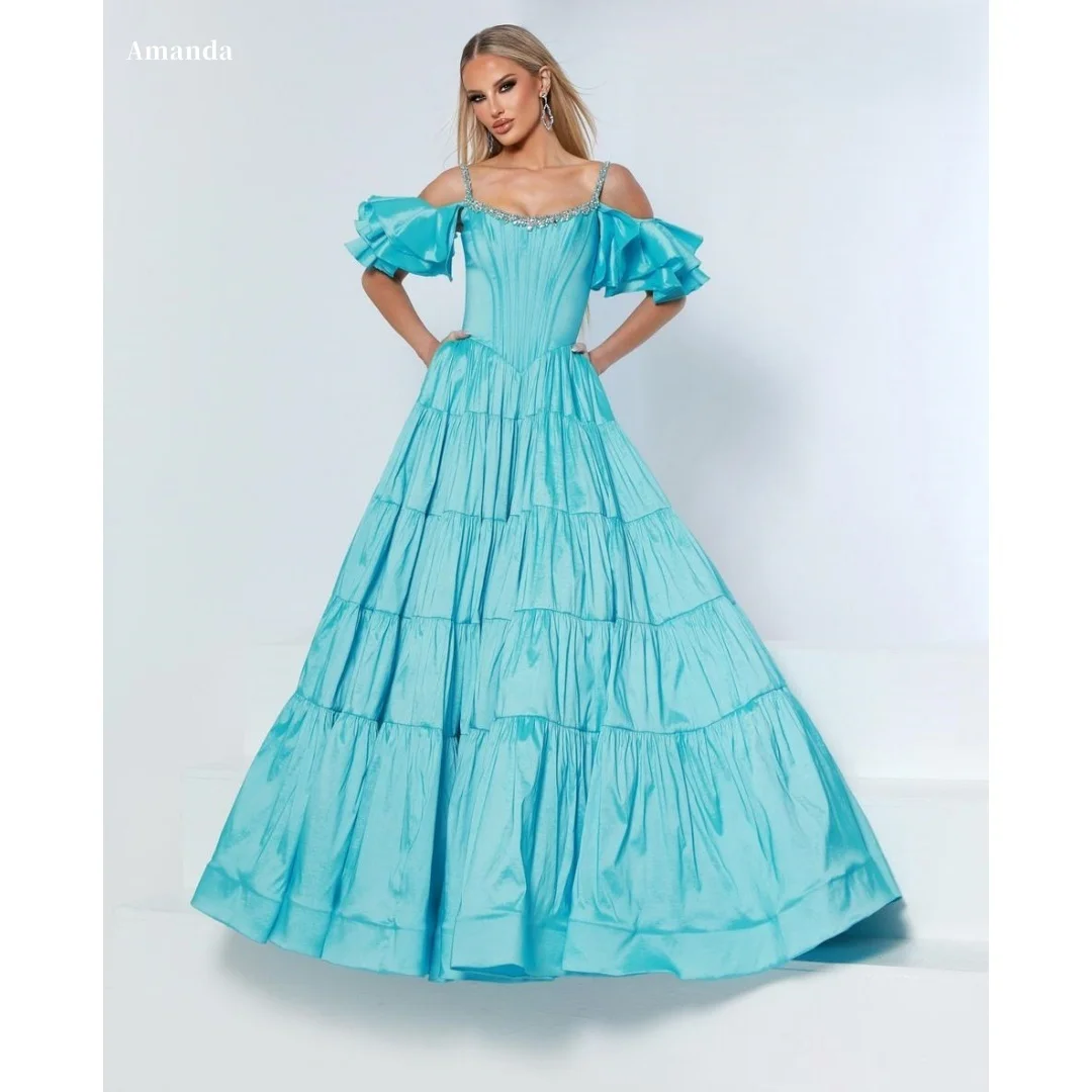 Индивидуальный пошив: бирюзовое вечернее платье Аманда с открытыми плечами, пышными рукавами, вышитым вырезом, многоярусными оборками, бальное платье для выпускного вечера 2026
Индивидуальный пошив: бирюзовое вечернее платье Аманда с открытыми плечами, пышными рукавами, вышитым вырезом, многоярусными оборками, бальное платье для выпускного вечера 2026