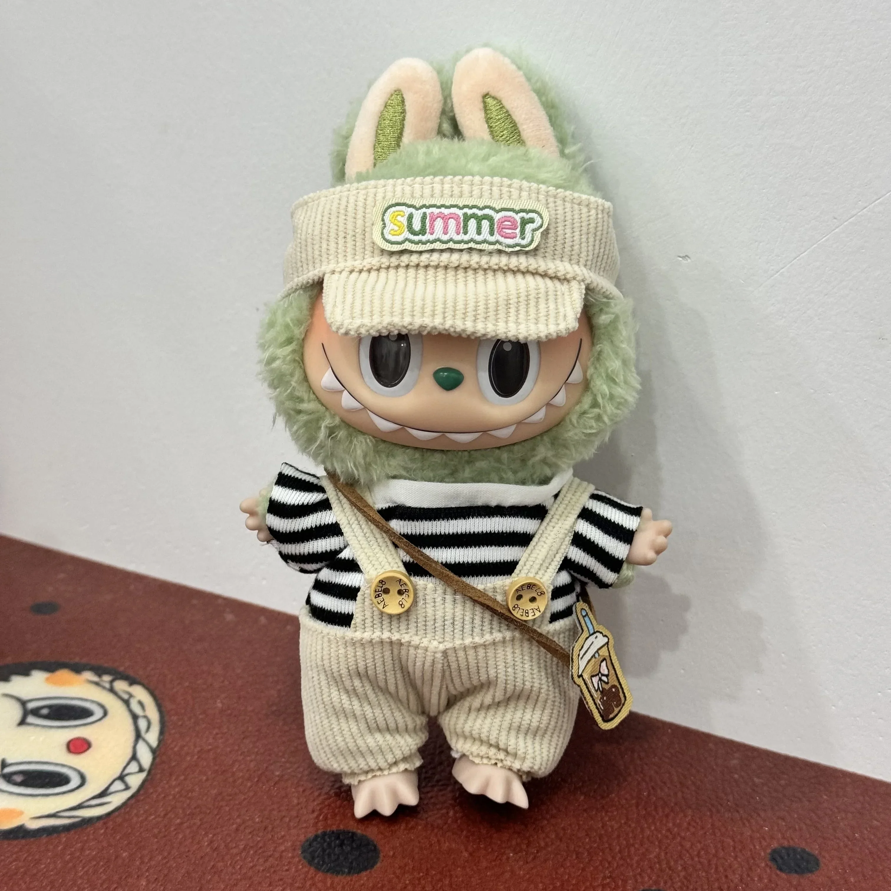 Cute Doll Clothes For Labubu 17cm labubu Clothes Outfit With Hat, Shirt, Overalls, Water Bottle Decoration, No doll
Cute Doll Clothes For Labubu 17cm labubu Clothes Outfit With Hat, Shirt, Overalls, Water Bottle Decoration, No doll