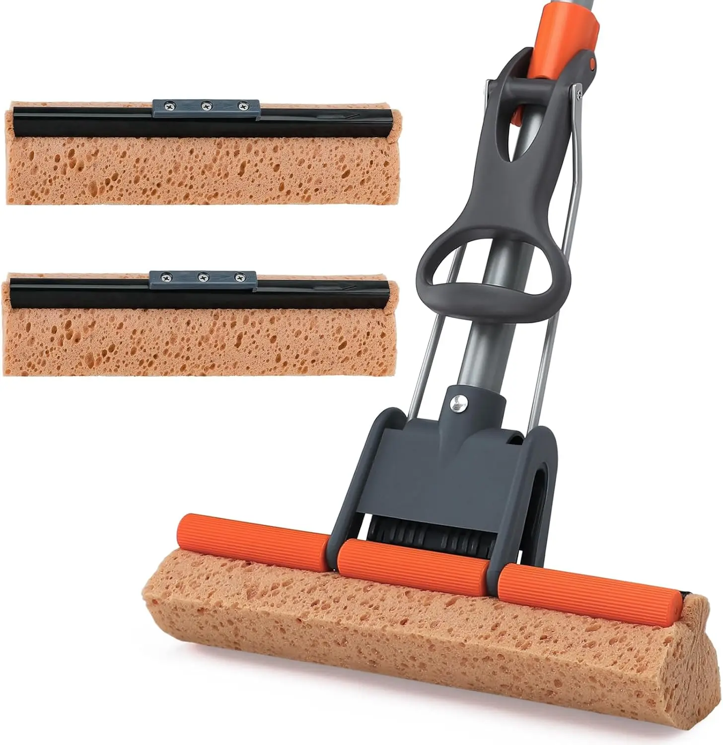 Sponge Mops for Floor Cleaning with 2 Cellulose Mop Head Refills and 55” Long Handle, Heavy Duty Roller Mop, Easy Self Squee
Sponge Mops for Floor Cleaning with 2 Cellulose Mop Head Refills and 55” Long Handle, Heavy Duty Roller Mop, Easy Self Squee