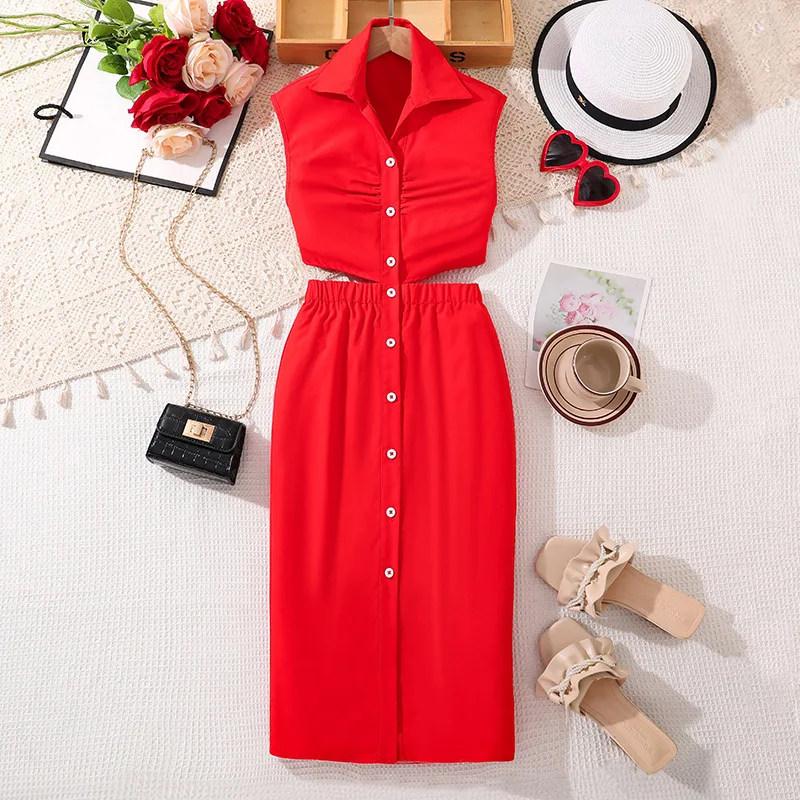 2025 New Arrival Girls Sleeveless Hollow Out Red Cute Holiday Night Party Princess Dress Custume 8-12T
2025 New Arrival Girls Sleeveless Hollow Out Red Cute Holiday Night Party Princess Dress Custume 8-12T