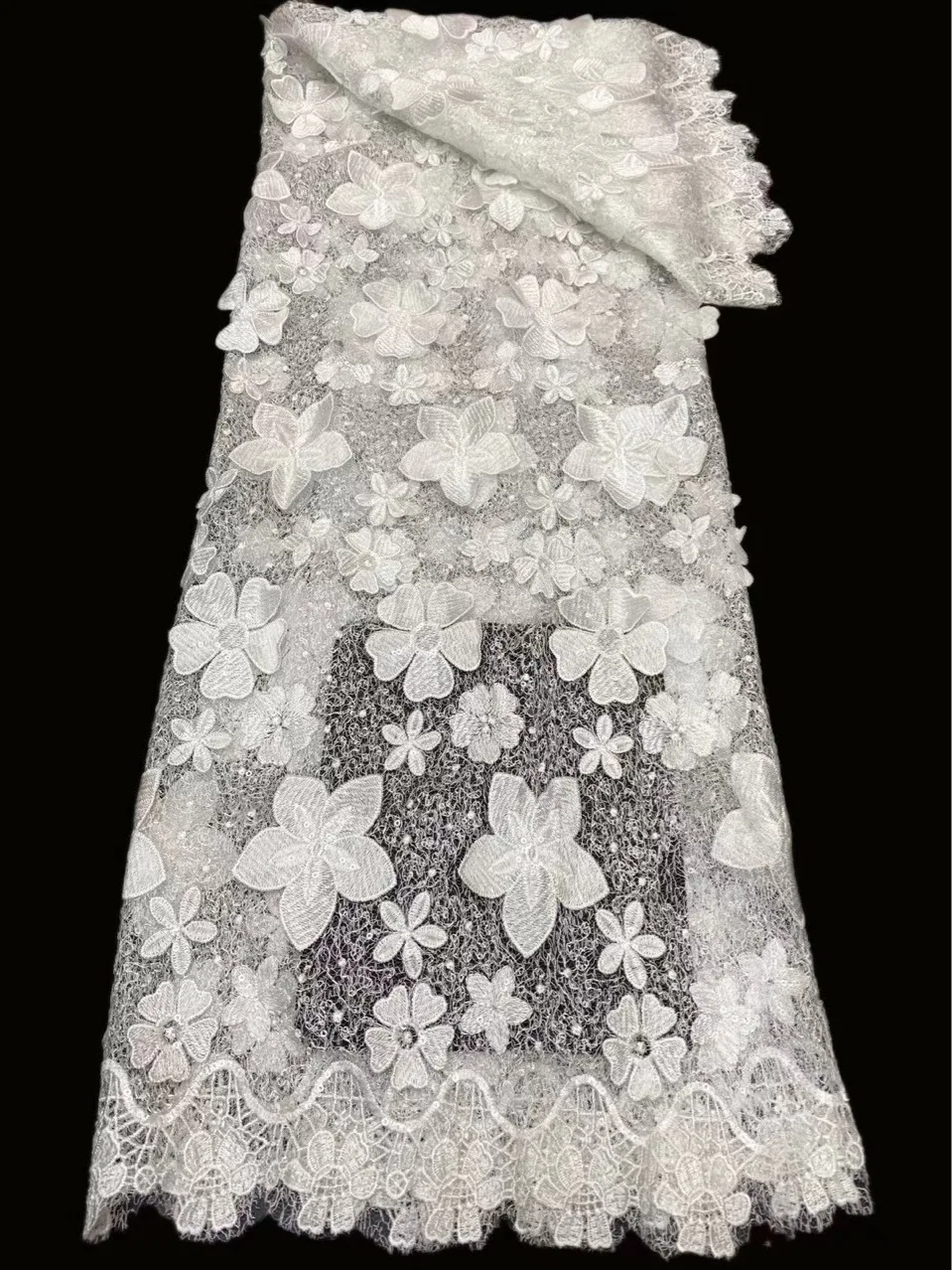 Polyester 3Dsequins fabric mesh stereoscopic plus sequins embroidery fabric African foreign trade embroidery
Polyester 3Dsequins fabric mesh stereoscopic plus sequins embroidery fabric African foreign trade embroidery