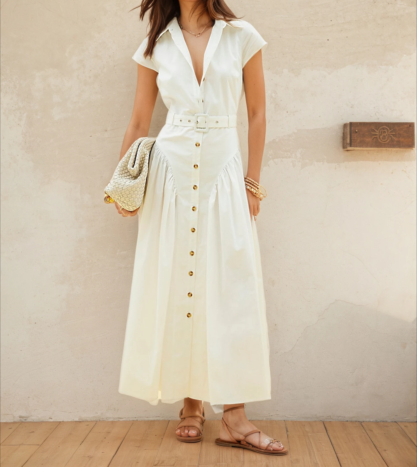 French Lapel Long Dress Single-breasted Women's Summer Slim Dress Fashionable and Simple Commuter Women's Clothing
French Lapel Long Dress Single-breasted Women's Summer Slim Dress Fashionable and Simple Commuter Women's Clothing