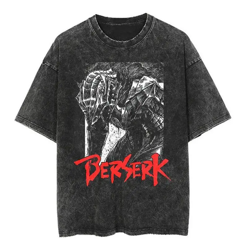 Official BERSERK Black T-Shirt Men's Guts Armor Graphic with Red Logo Vintage Washed Cotton Anime Streetwear
Official BERSERK Black T-Shirt Men's Guts Armor Graphic with Red Logo Vintage Washed Cotton Anime Streetwear