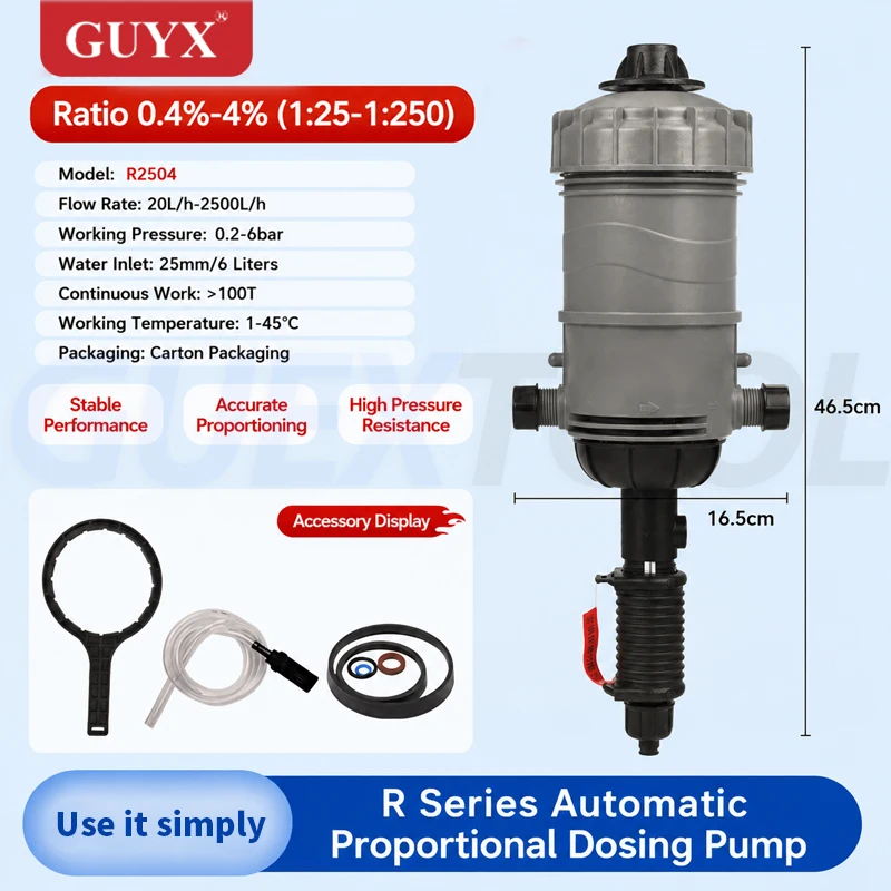 PVC Fertilizer Injector 0.4-4% 0.2%-2% Livestock Farming Chemical Dosing Device Proportioner Dispenser Pump for Agriculture
PVC Fertilizer Injector 0.4-4% 0.2%-2% Livestock Farming Chemical Dosing Device Proportioner Dispenser Pump for Agriculture