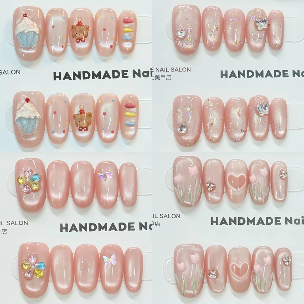 Fashion Sweet Lovely Handmade Short Square Ruond Ellipse Press On Nails Kawaii Bear Cake Flower Cat Eyes Diamond Stars Fake Nail
Fashion Sweet Lovely Handmade Short Square Ruond Ellipse Press On Nails Kawaii Bear Cake Flower Cat Eyes Diamond Stars Fake Nail