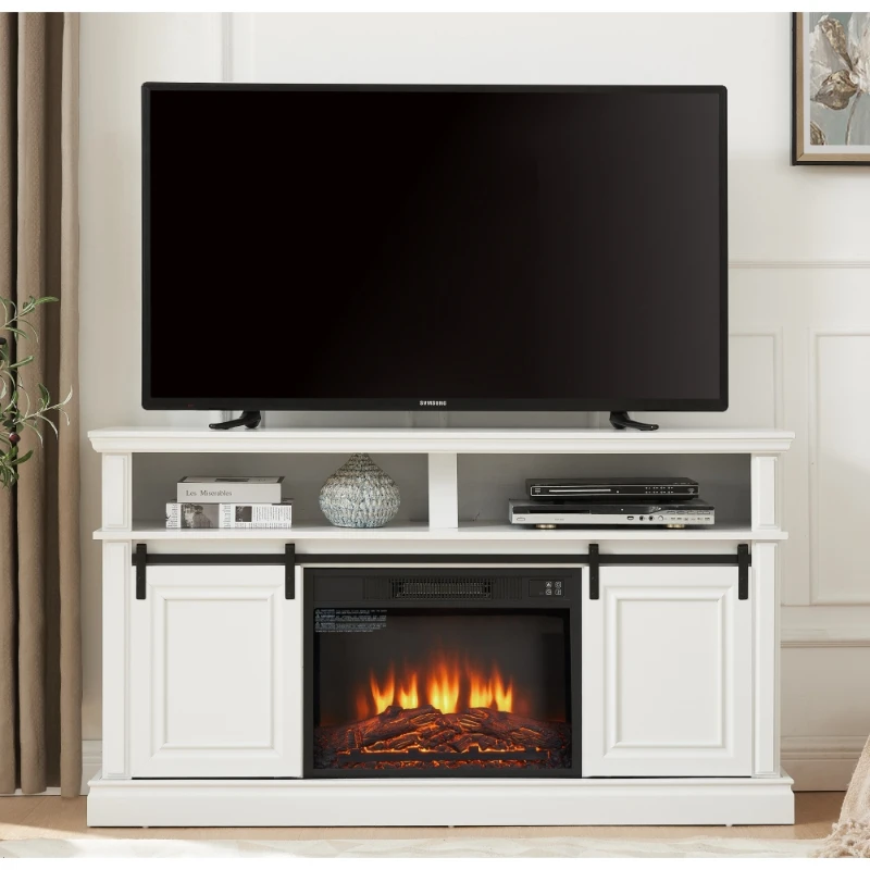 Media Console Table with Storage Cabinet, Mid Century Modern TV Console with 23" Fireplace Insert, 58.11"W*15.79"D*32.36"H
Media Console Table with Storage Cabinet, Mid Century Modern TV Console with 23" Fireplace Insert, 58.11"W*15.79"D*32.36"H