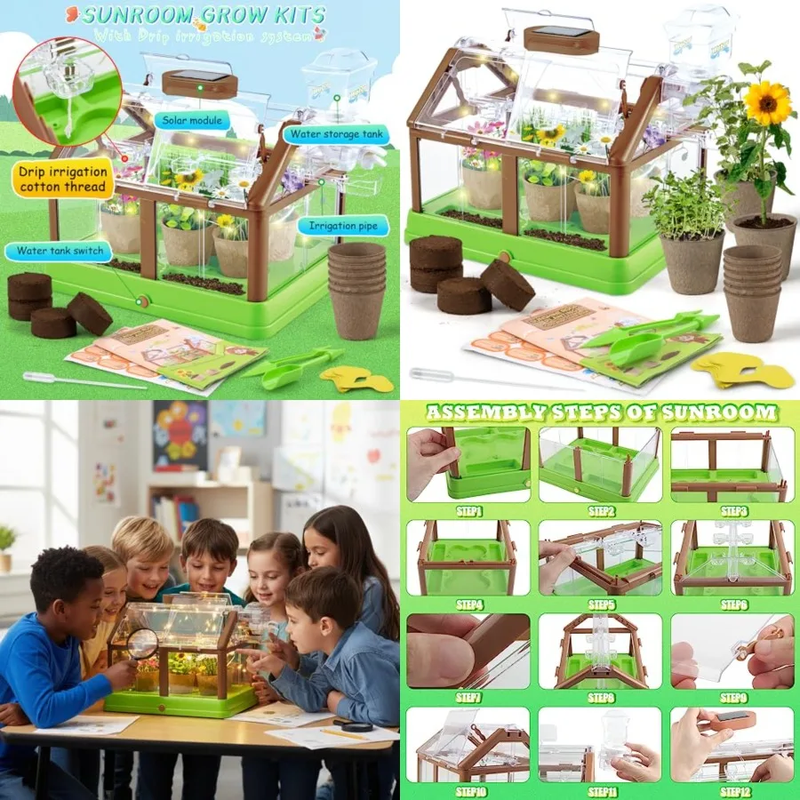 Plant Growing Kit - Greenhouse and Flower Growing Kit with Upgraded Irrigation and Grow Light Perfect Gardening for Solar Green
Plant Growing Kit - Greenhouse and Flower Growing Kit with Upgraded Irrigation and Grow Light Perfect Gardening for Solar Green
