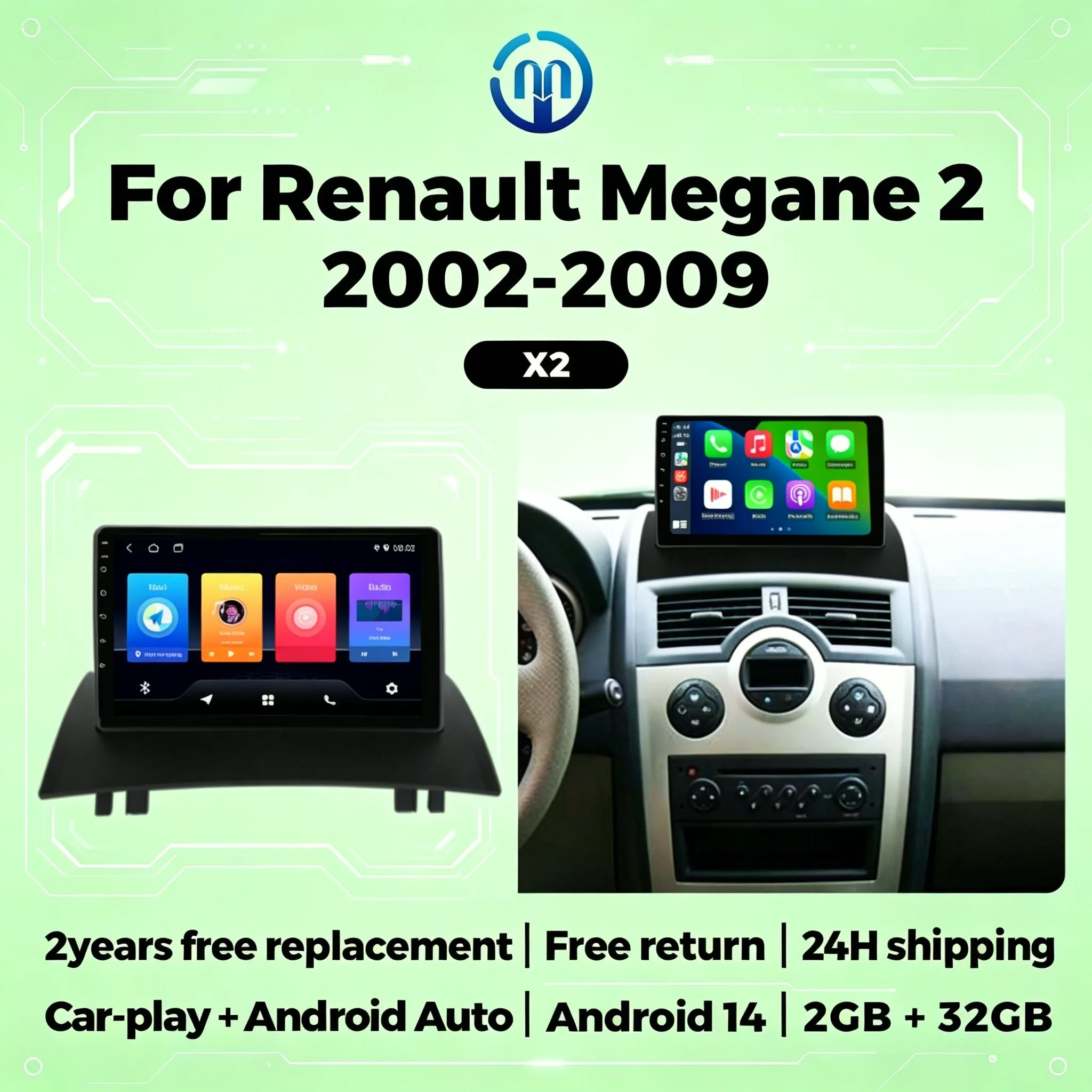 2Din Car Radio Stereo For Renault Megane 2 2002-2009 Car Play Android Auto Multimedia Player GPS Navigation WIFI FM Autoradio BT
2Din Car Radio Stereo For Renault Megane 2 2002-2009 Car Play Android Auto Multimedia Player GPS Navigation WIFI FM Autoradio BT