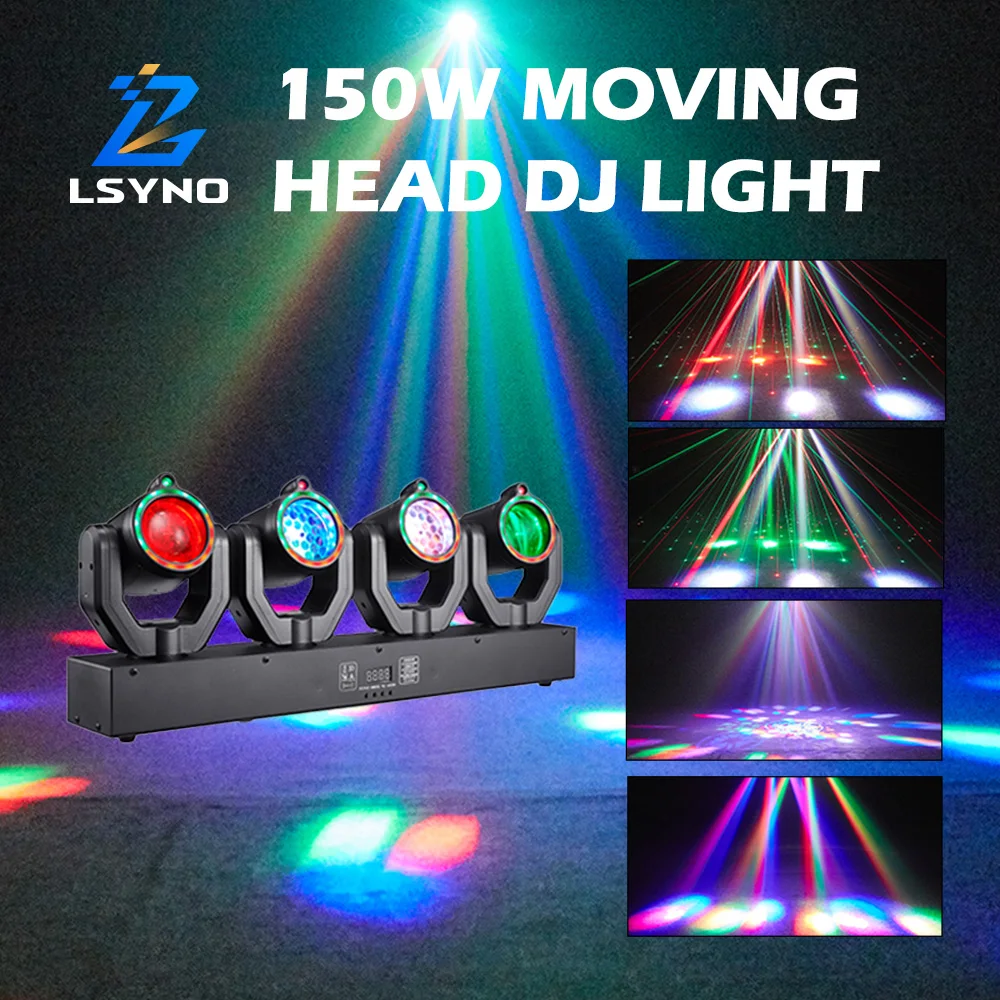 150W Disco Lights Remote Control 4-Head LED Beam Moving Head Lights DMX512 RGBW DJ Stage Equipment For Party Nightclub Events
150W Disco Lights Remote Control 4-Head LED Beam Moving Head Lights DMX512 RGBW DJ Stage Equipment For Party Nightclub Events