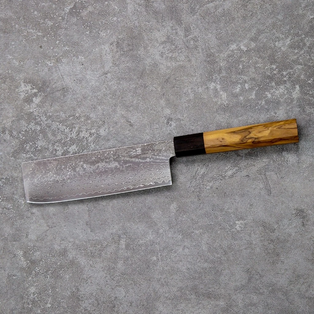 6.7 Inch Nakiri Knife 67-layer Damascus Steel Blade Chef Cleaver Meat Slicing Vegetable Kitchen Knives Olive & Ebony Wood Handle
6.7 Inch Nakiri Knife 67-layer Damascus Steel Blade Chef Cleaver Meat Slicing Vegetable Kitchen Knives Olive & Ebony Wood Handle