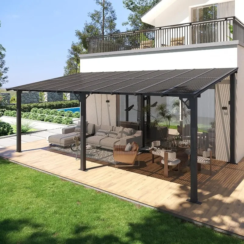 Patio Backyard Custom Wall Mounted Lean To Heavy Duty Metal Gazebo Featuring Polycarbonate Hardtop Roof
Patio Backyard Custom Wall Mounted Lean To Heavy Duty Metal Gazebo Featuring Polycarbonate Hardtop Roof