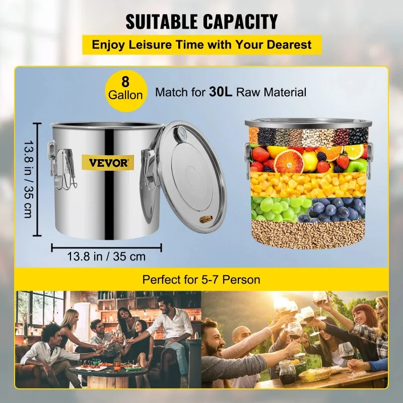 【Premium】SucceBuy 3 5 8 Gal Distiller Moonshine Brew Water Wine Essential Oil Brewing Kit Stainless Copper with Pump for Home
【Premium】SucceBuy 3 5 8 Gal Distiller Moonshine Brew Water Wine Essential Oil Brewing Kit Stainless Copper with Pump for Home