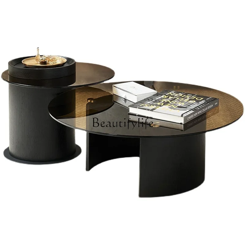 N round Tea Table Simple Tempered Glass Italian Minimalist Living Room Creative Small Coffee Table Combination
N round Tea Table Simple Tempered Glass Italian Minimalist Living Room Creative Small Coffee Table Combination