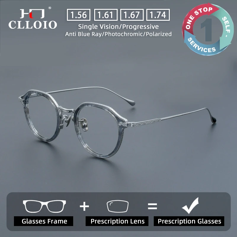 CLLOIO New Fashion Versatile Prescription Glasses Blue Light Blocking Acetate Frame Titanium Temple Progressive Myopia Eyewear
CLLOIO New Fashion Versatile Prescription Glasses Blue Light Blocking Acetate Frame Titanium Temple Progressive Myopia Eyewear