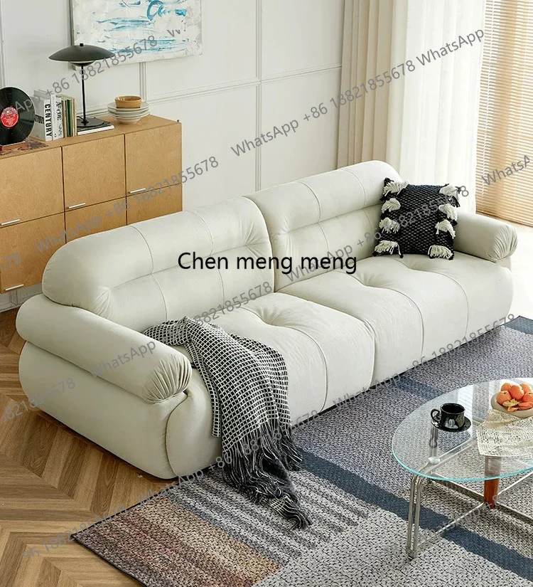 French cream wind floor living room straight row, small apartment matte flannel sofa
French cream wind floor living room straight row, small apartment matte flannel sofa