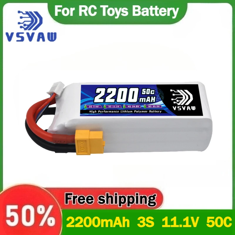 Rechargeable Drone Battery 2200mAh 3S 11.1V 50C for Fixed-wing Aircraft Toy Car Model, Aircraft Model, FPV Lithium Battery
Rechargeable Drone Battery 2200mAh 3S 11.1V 50C for Fixed-wing Aircraft Toy Car Model, Aircraft Model, FPV Lithium Battery