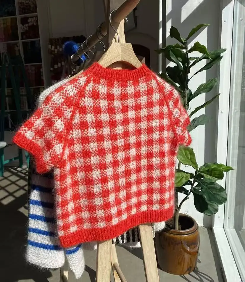 Summer 2026 new Korean version red checkered top for baby girls, loose short sleeved T-shirt trend
Summer 2026 new Korean version red checkered top for baby girls, loose short sleeved T-shirt trend