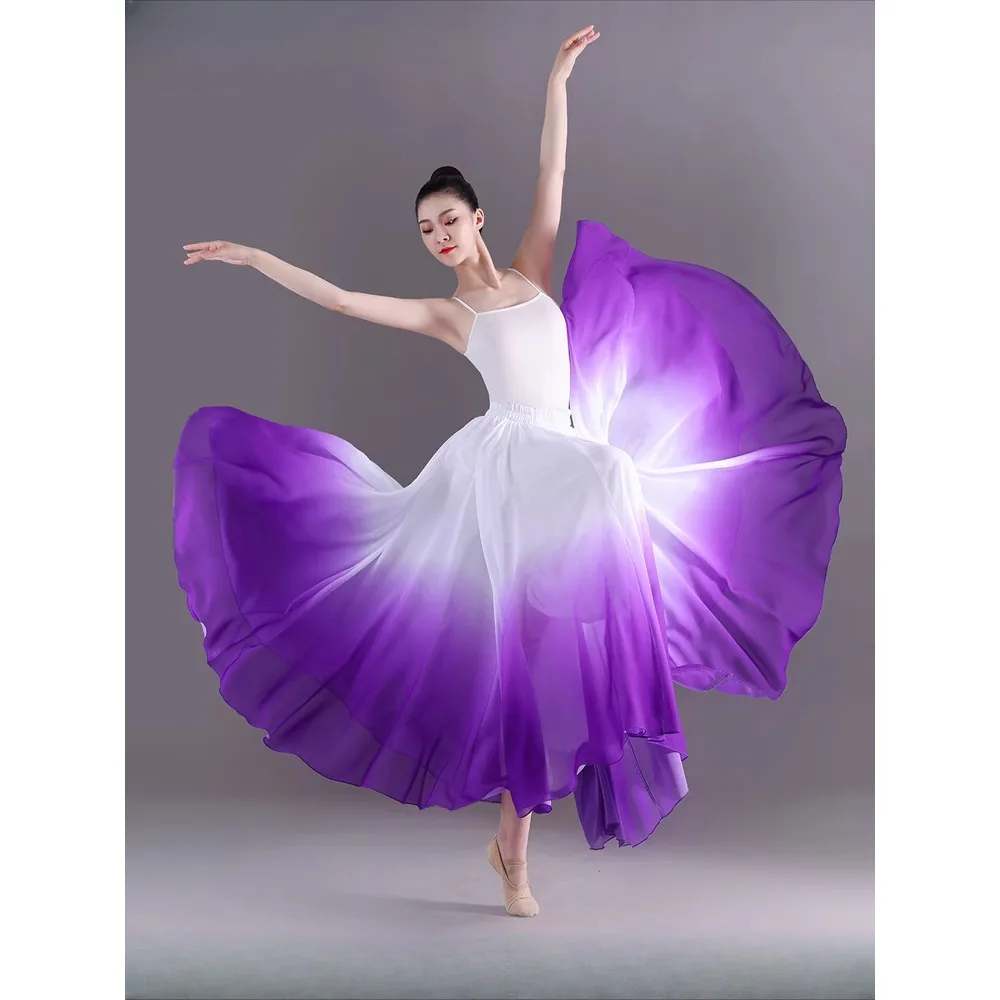 Gradual color classical dance full-length skirt flowing chiffon dress Chinese style 720-degree performance dance half-length
Gradual color classical dance full-length skirt flowing chiffon dress Chinese style 720-degree performance dance half-length