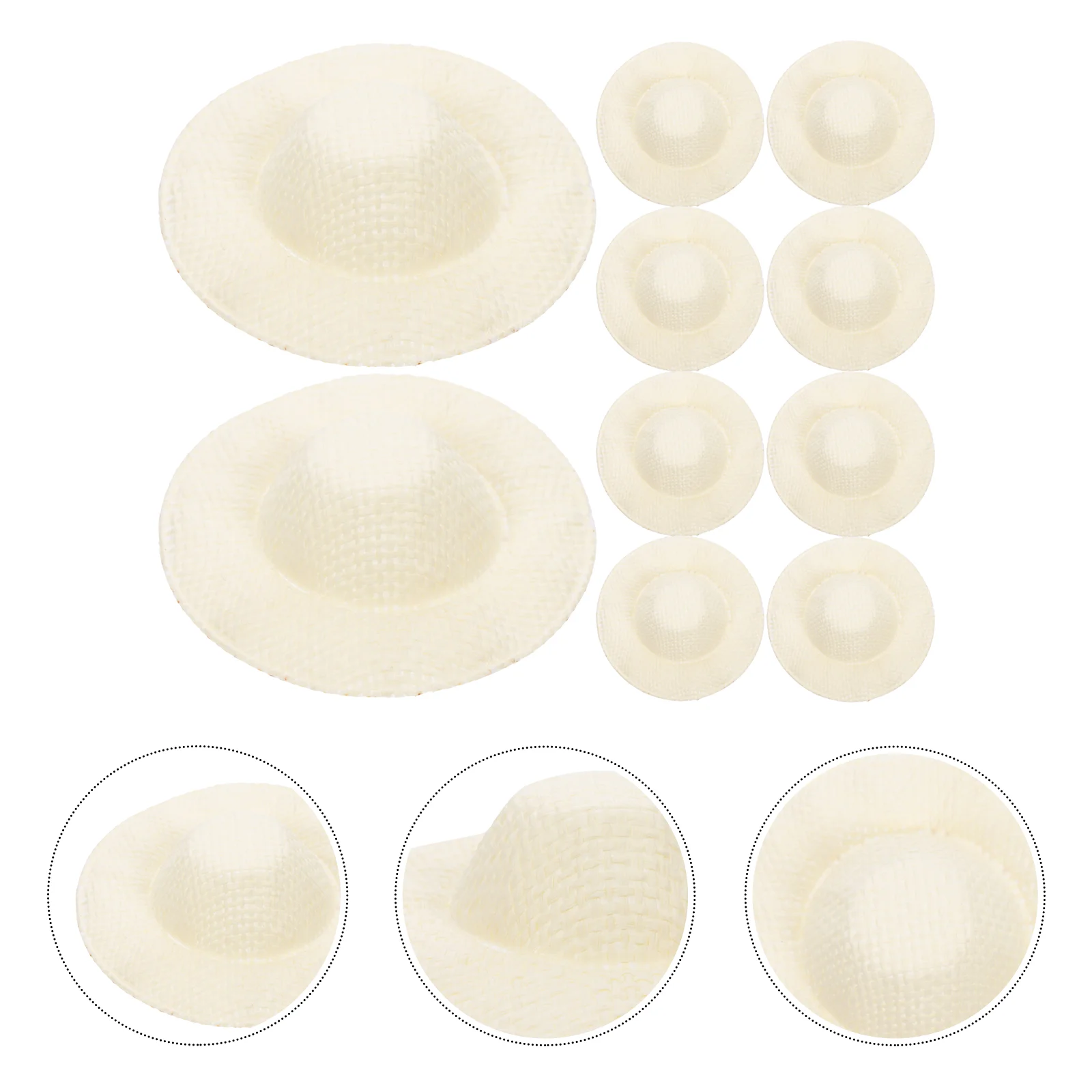 10 Pcs Mini Straw Hats for Toy Crafts Sturdy Compact Decorative Accessories Suitable Handicrafts Home School for Miniature
10 Pcs Mini Straw Hats for Toy Crafts Sturdy Compact Decorative Accessories Suitable Handicrafts Home School for Miniature