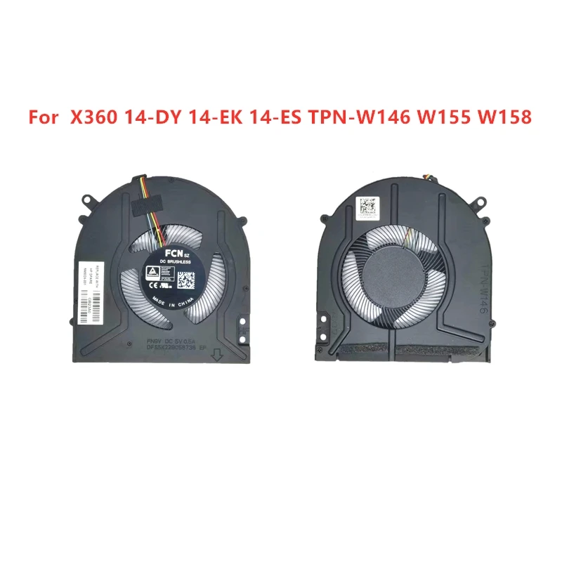 Brand Original New Laptop CPU GPU Cooling fans For HP X360 14-DY 14-EK 14-ES TPN-W146 TPN-W155 TPN-W
Brand Original New Laptop CPU GPU Cooling fans For HP X360 14-DY 14-EK 14-ES TPN-W146 TPN-W155 TPN-W