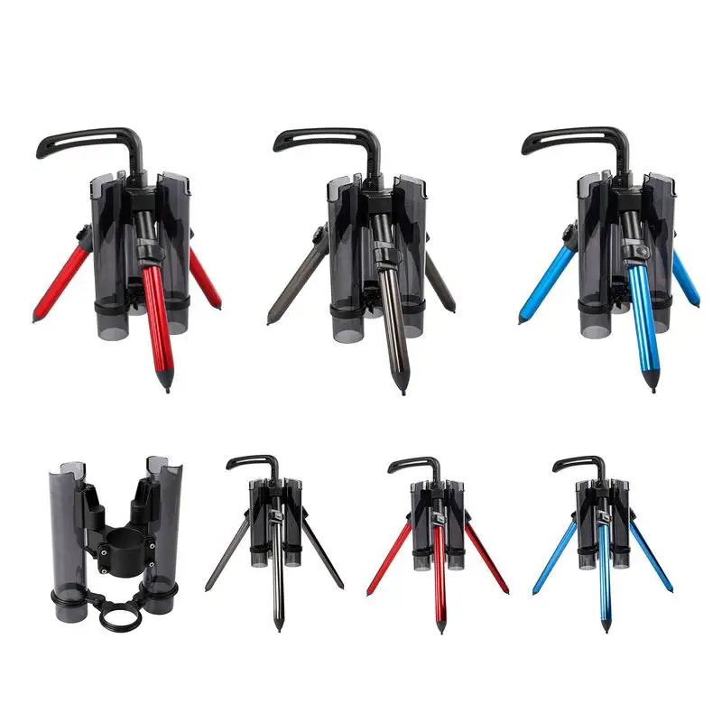 Aluminum Alloy Tripod Fishing Rod Holders Portable Luya Fishing Pole Support3 Fishing Rods Rack Foldable Bracket Tools