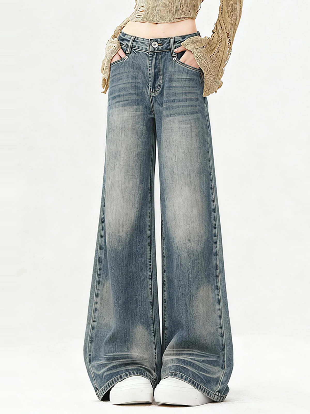 ENJOG Retro Commuter Women's Jeans High Waist Loose Straight Leg Floor-Length Wide Leg Pants Casual Style Spring Summer
ENJOG Retro Commuter Women's Jeans High Waist Loose Straight Leg Floor-Length Wide Leg Pants Casual Style Spring Summer