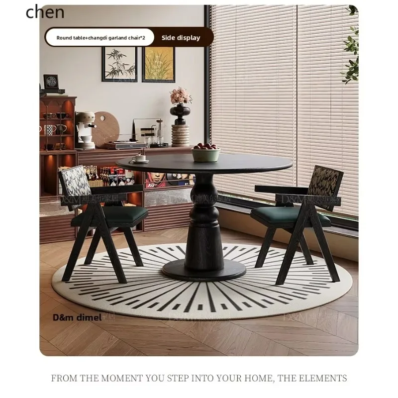 HT Solid Wood Dining Table White Wax Wood Round Table Home Balcony Negotiation Table
HT Solid Wood Dining Table White Wax Wood Round Table Home Balcony Negotiation Table