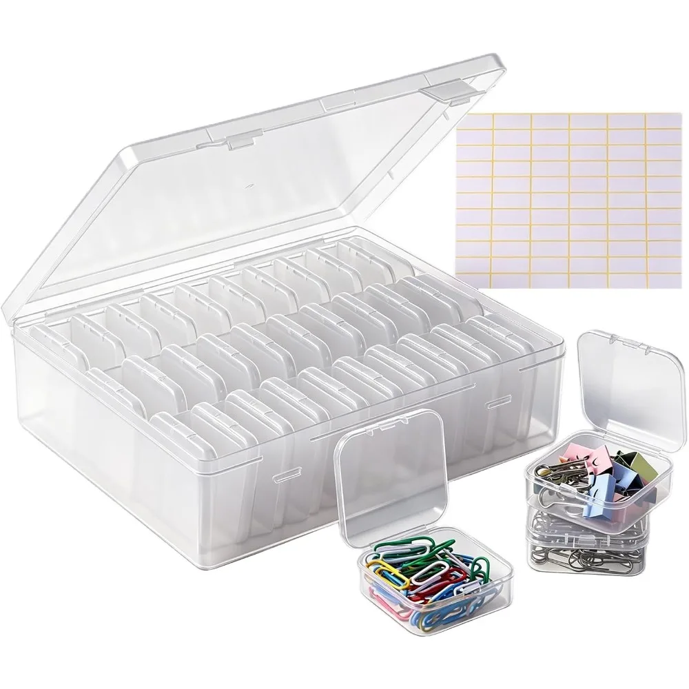Clear Plastic Bead Organizer Box with Hinged Lids & Labels, 30 Pcs Mini Craft Storage Containers for Jewelry Making, Bracelets, Clay Beads, Screws, Nails and Other Tiny Small Parts
Clear Plastic Bead Organizer Box with Hinged Lids & Labels, 30 Pcs Mini Craft Storage Containers for Jewelry Making, Bracelets, Clay Beads, Screws, Nails and Other Tiny Small Parts