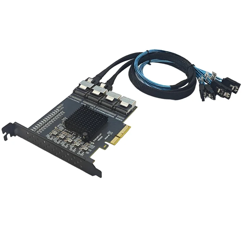 Карта расширения PCIE X4–16 портов SATA3.0 6 ГБ PCI Express 4X–4 порта MiniSAS SFF-8073 Riser Card + 4 кабеля SFF8087–4 SATA
Карта расширения PCIE X4–16 портов SATA3.0 6 ГБ PCI Express 4X–4 порта MiniSAS SFF-8073 Riser Card + 4 кабеля SFF8087–4 SATA