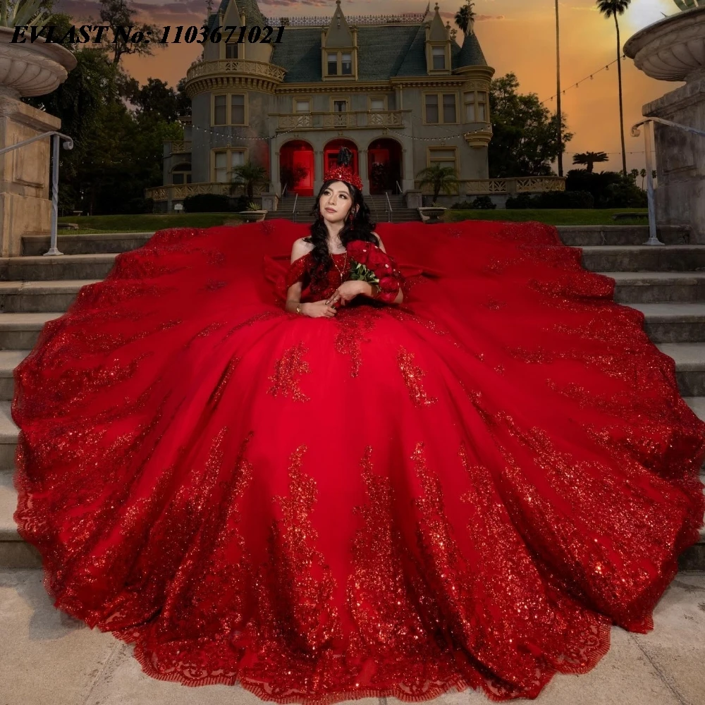 EVLAST Customized Glitter Red Sequins Quinceanera Dress Ball Gown Applique Beading Bow Corset Sweet 16 Vestidos De 15 Anos SQ766
EVLAST Customized Glitter Red Sequins Quinceanera Dress Ball Gown Applique Beading Bow Corset Sweet 16 Vestidos De 15 Anos SQ766