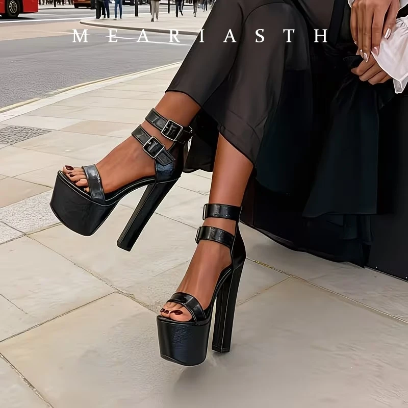 Summer Extreme High Heels Sandals Women Black PU Leather Platform Open Toe Runway Fashion Banquet Party Shoes Big Size 35-45
Summer Extreme High Heels Sandals Women Black PU Leather Platform Open Toe Runway Fashion Banquet Party Shoes Big Size 35-45